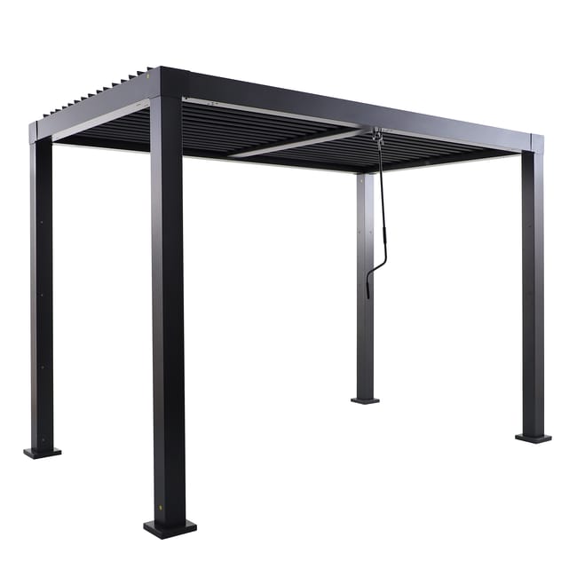 Pergola bioclimatique autoportante NATERIAL Clima aluminium gris, 5.08 m²